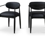 Riccio Vegan Leather Upholstered Dining Arm Chair