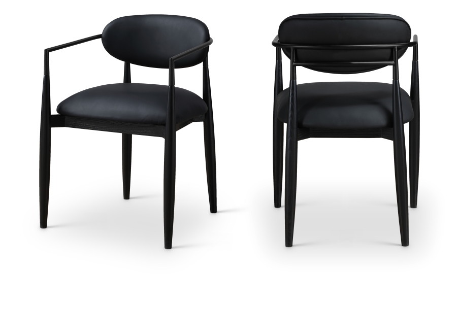 Riccio Vegan Leather Upholstered Dining Arm Chair