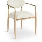 Riccio Performance Fabric Upholstered Dining Arm Chair