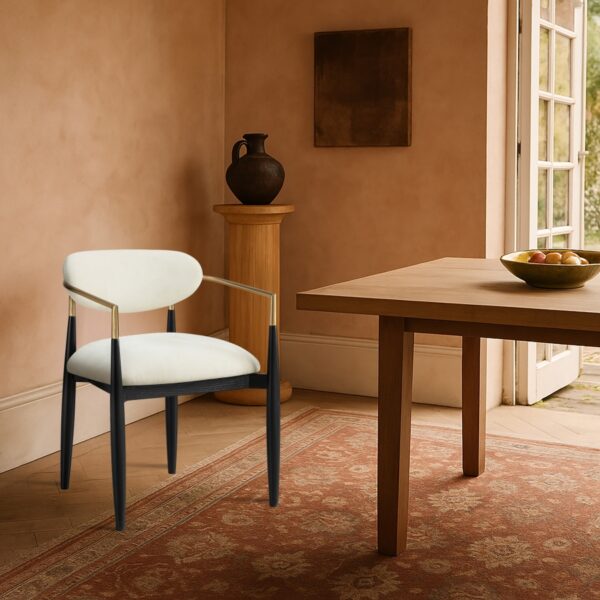 Riccio Performance Fabric Upholstered Dining Arm Chair