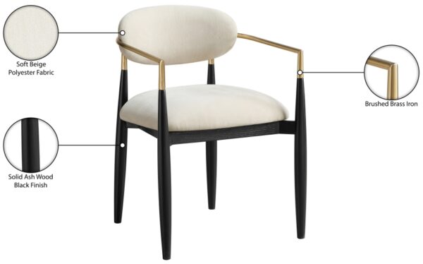 Riccio Performance Fabric Upholstered Dining Arm Chair
