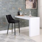 Sleek Velvet Upholstered Bar Stool