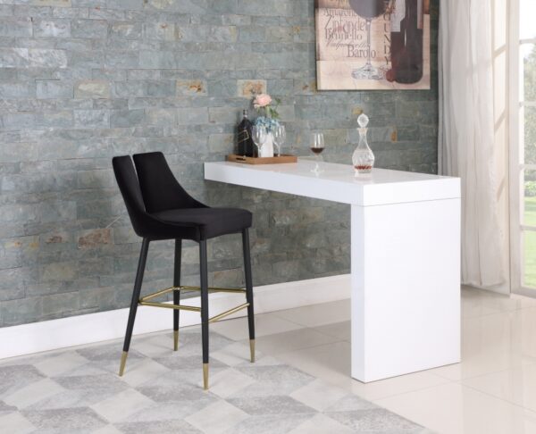 Sleek Velvet Upholstered Bar Stool