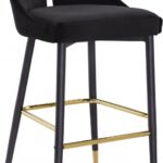Sleek Velvet Upholstered Bar Stool