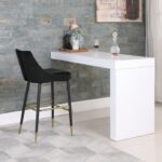 Sleek Velvet Upholstered Bar Stool