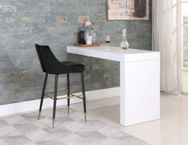 Sleek Velvet Upholstered Bar Stool