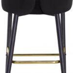 Sleek Velvet Upholstered Bar Stool