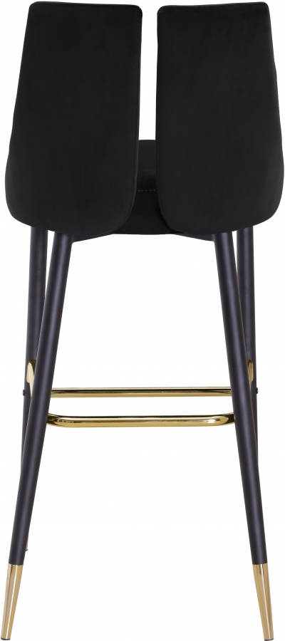 Sleek Velvet Upholstered Bar Stool