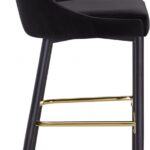 Sleek Velvet Upholstered Bar Stool