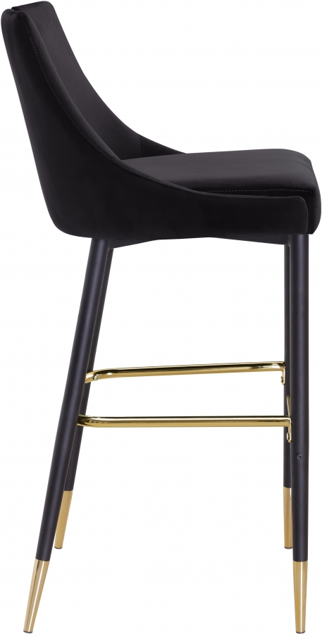 Sleek Velvet Upholstered Bar Stool