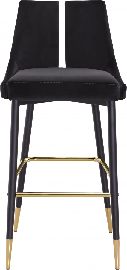 Sleek Velvet Upholstered Bar Stool