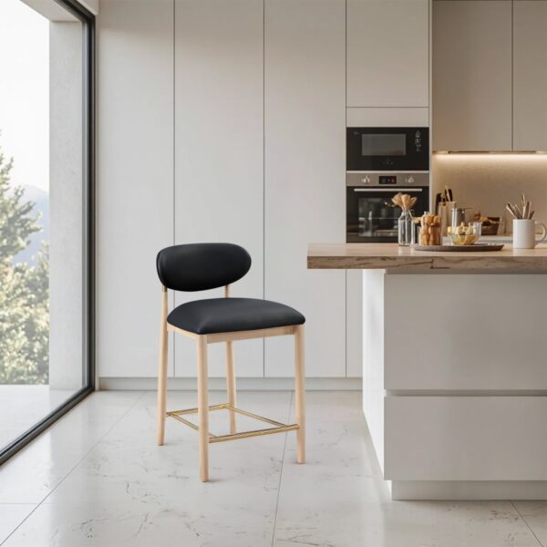 Riccio Vegan Leather Upholstered Counter Stool