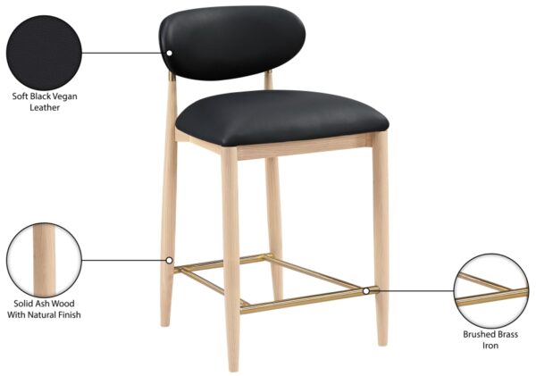 Riccio Vegan Leather Upholstered Counter Stool