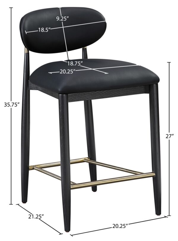 Riccio Vegan Leather Upholstered Counter Stool