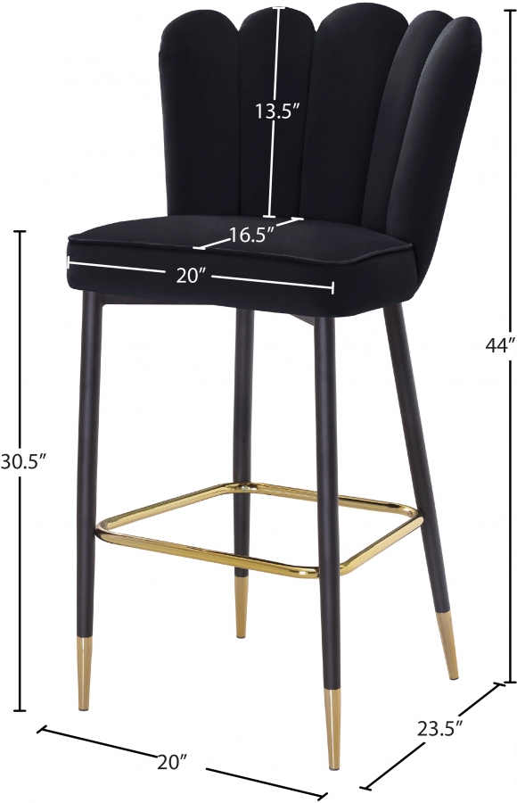 Lily Velvet Upholstered Bar Stool