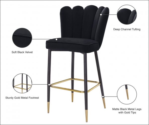 Lily Velvet Upholstered Bar Stool