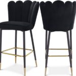 Lily Velvet Upholstered Bar Stool
