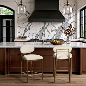 Riccio Vegan Leather Upholstered Counter Stool