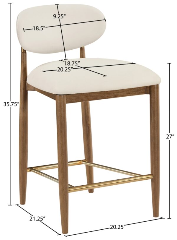 Riccio Vegan Leather Upholstered Counter Stool