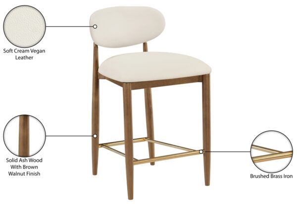 Riccio Vegan Leather Upholstered Counter Stool