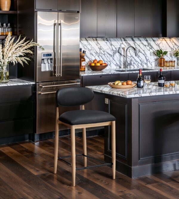 Riccio Vegan Leather Upholstered Counter Stool
