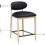 Riccio Vegan Leather Upholstered Counter Stool