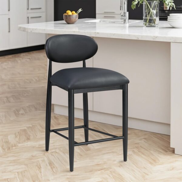 Riccio Vegan Leather Upholstered Counter Stool