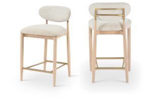 Riccio Performance Fabric Upholstered Counter Stool