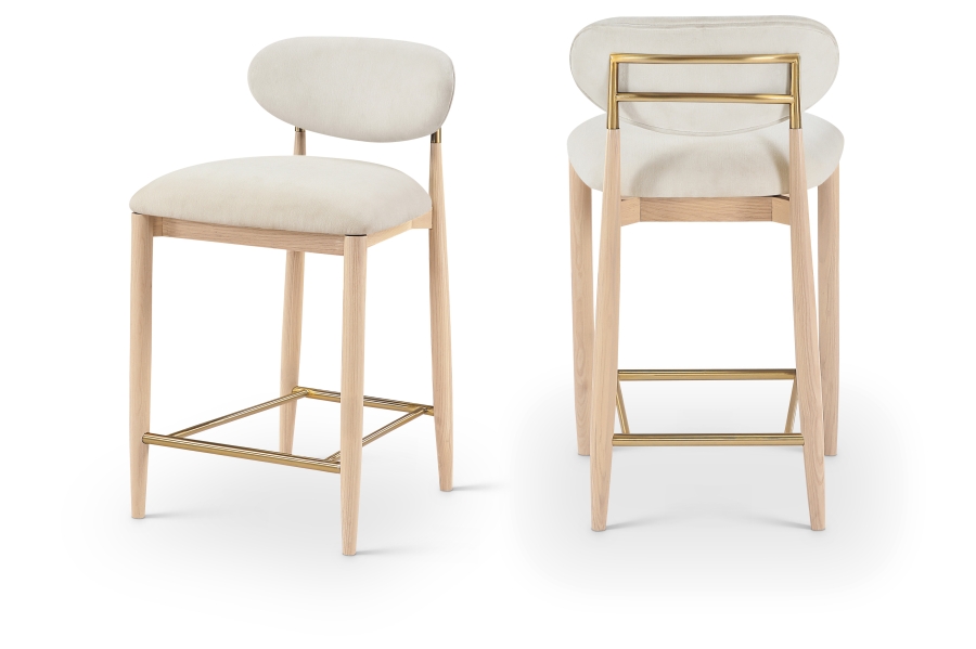 Riccio Performance Fabric Upholstered Counter Stool