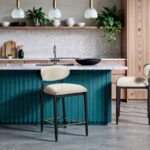 Riccio Performance Fabric Upholstered Counter Stool