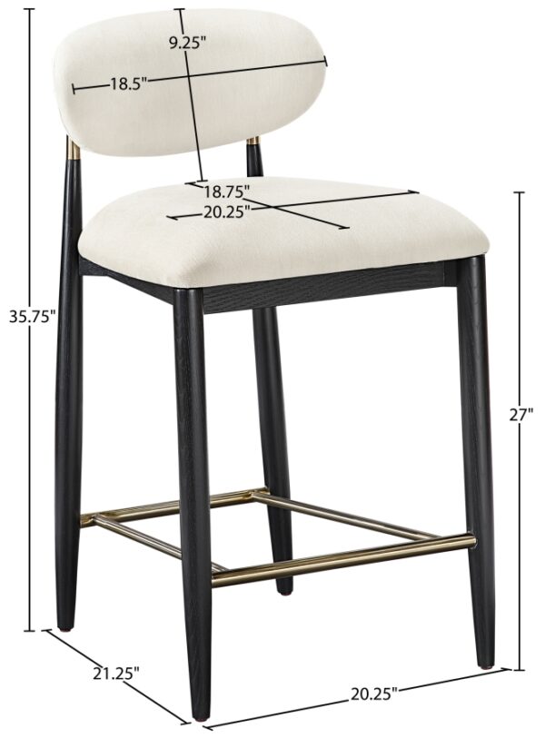 Riccio Performance Fabric Upholstered Counter Stool