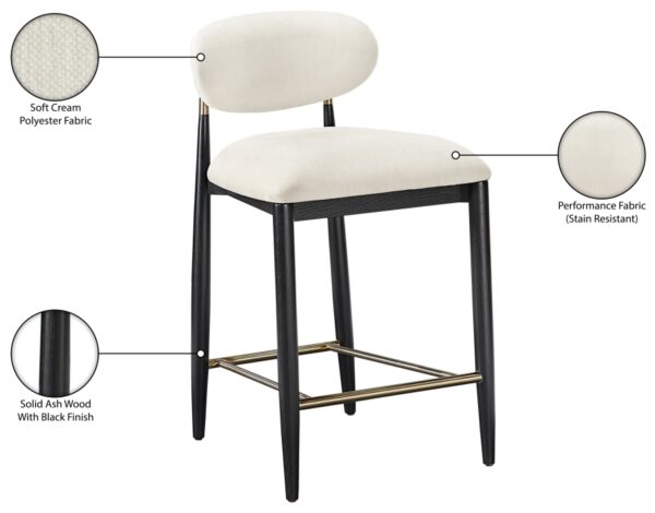 Riccio Performance Fabric Upholstered Counter Stool