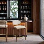 Riccio Performance Fabric Upholstered Counter Stool