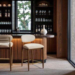 Riccio Performance Fabric Upholstered Counter Stool