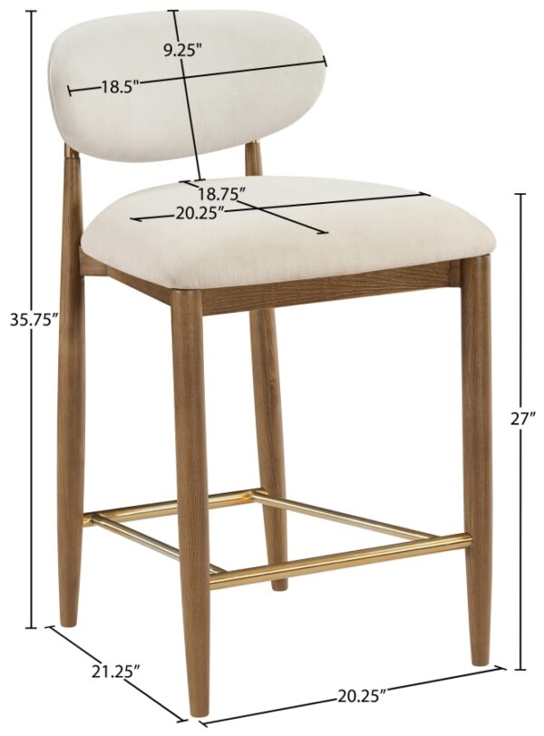 Riccio Performance Fabric Upholstered Counter Stool