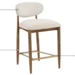 Riccio Performance Fabric Upholstered Counter Stool