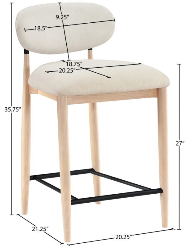 Riccio Performance Fabric Upholstered Counter Stool