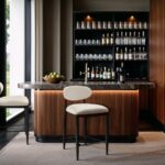 Riccio Performance Fabric Upholstered Counter Stool