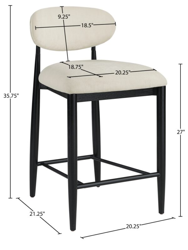 Riccio Performance Fabric Upholstered Counter Stool