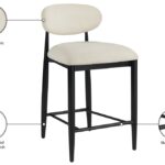Riccio Performance Fabric Upholstered Counter Stool