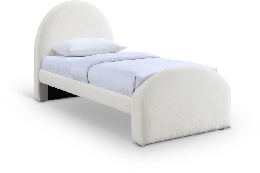 Andaz Chenille Fabric Upholstered Twin Bed