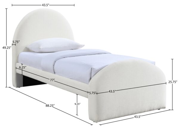 Andaz Chenille Fabric Upholstered Twin Bed