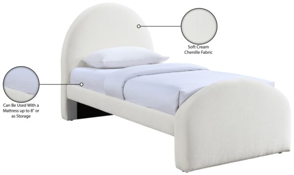 Andaz Chenille Fabric Upholstered Twin Bed