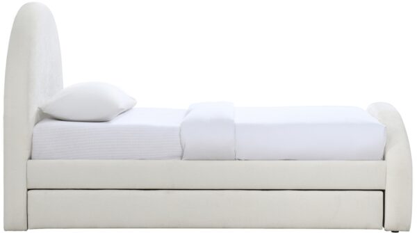 Andaz Chenille Fabric Upholstered Twin Trundle Bed