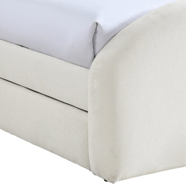 Andaz Chenille Fabric Upholstered Twin Trundle Bed