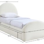 Andaz Chenille Fabric Upholstered Twin Trundle Bed
