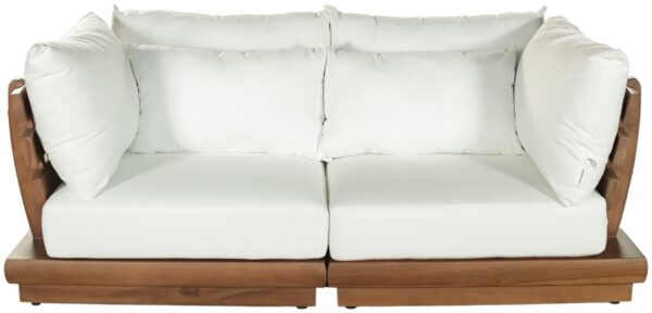 Mirella 75.75" Water Resistant Fabric Upholstered 2pc. Outdoor Patio Modular Loveseat