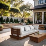 Mirella 112.75" Water Resistant Fabric Upholstered 3pc. Outdoor Patio Modular Sofa