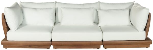 Mirella 112.75" Water Resistant Fabric Upholstered 3pc. Outdoor Patio Modular Sofa