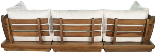 Mirella 112.75" Water Resistant Fabric Upholstered 3pc. Outdoor Patio Modular Sofa